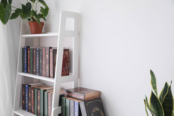 Bookcase in modern interior of room - 写真・画像