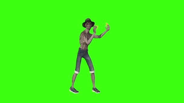 3D modell idegen tánc flex, animáció, zöld képernyő - Felvétel, videó