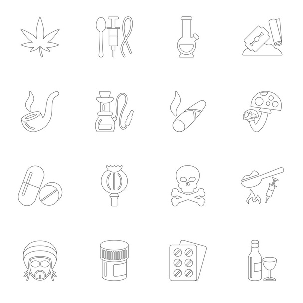 Drugs icons outline - Vector, Image