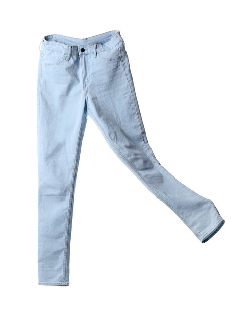 Stylish female jeans on white background - Photo, Image