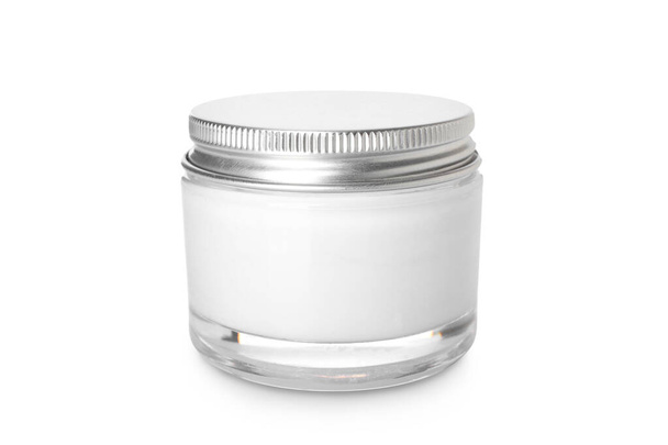 Jar with natural cosmetic cream isolated on white background - Fotografie, Obrázek