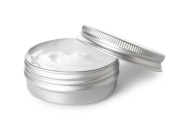 Frasco com creme cosmético natural isolado sobre fundo branco - Foto, Imagem