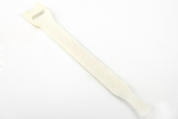 Klettband Kabelbinder in weiß - Foto, Bild