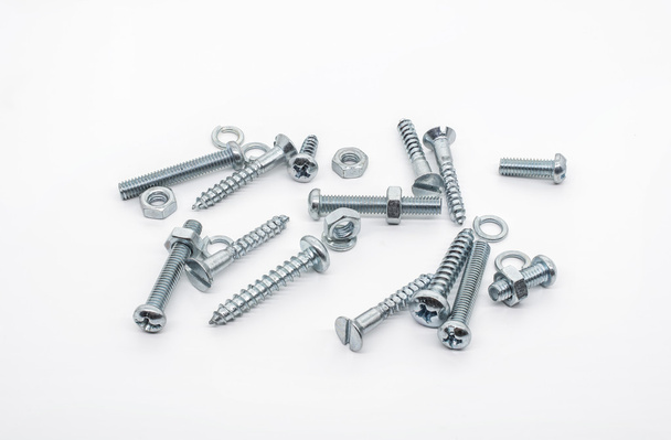 Small Collection Of Iron Screws, Nuts and Lockwashers - Photo, Image
