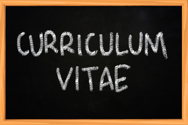 Curriculum Vitae Chalk Writing on Blackboard - Foto, Imagen