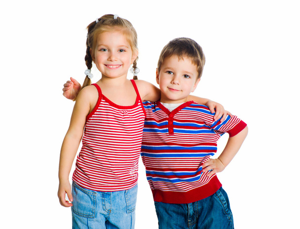 Little boy and girl - Фото, изображение