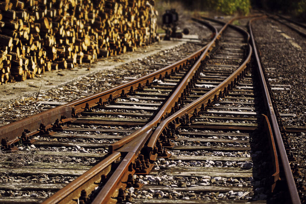 Skrzyżowanie linii kolejowych / węzłów kolejowych / - Zdjęcie, obraz