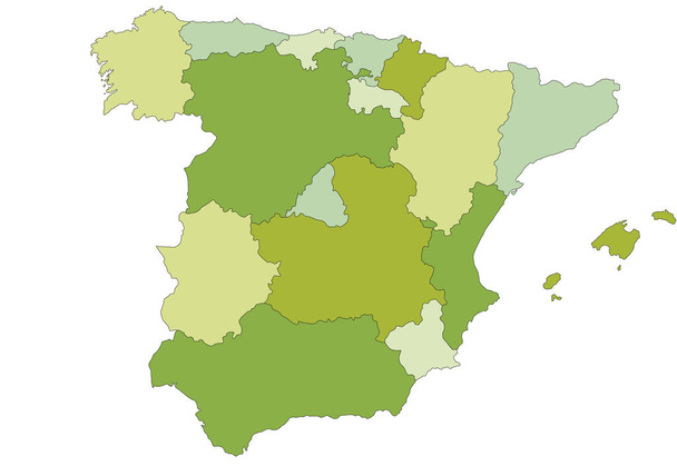 Spain - Highly detailed editable political map with separated layers. - Vector, Image