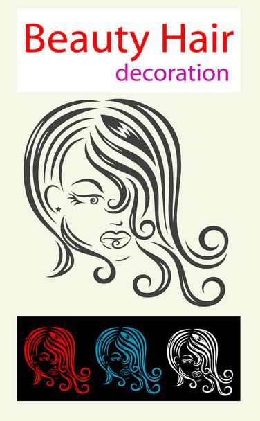 Icono de belleza pelo
 - Vector, imagen