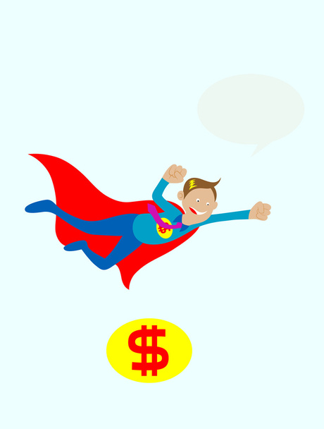 Супергерой бизнес-мультфильма
 - Вектор,изображение