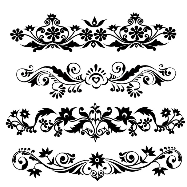 Floral patterns set -vector - Вектор, зображення