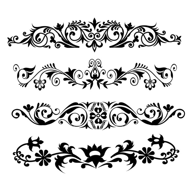 Floral patterns set-vector - Διάνυσμα, εικόνα