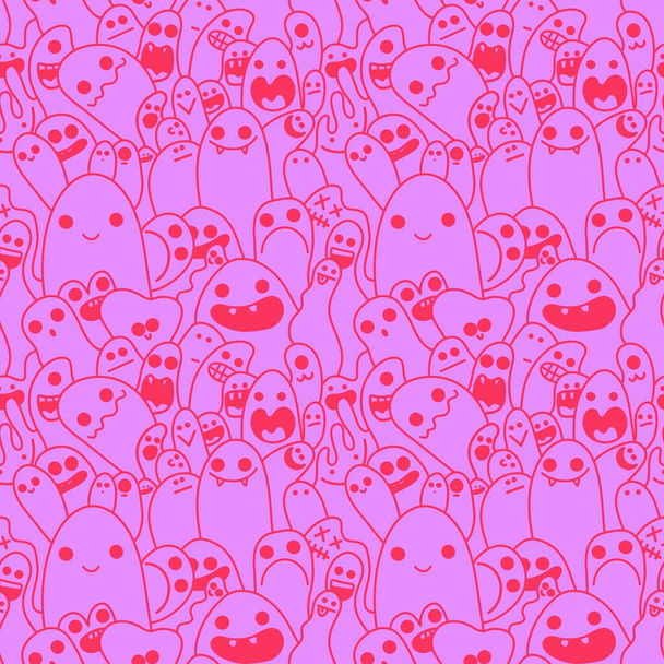Cartoon seamless monster alien pattern for fabrics and textiles and packaging and gifts and cards and linens and kids - Фото, изображение