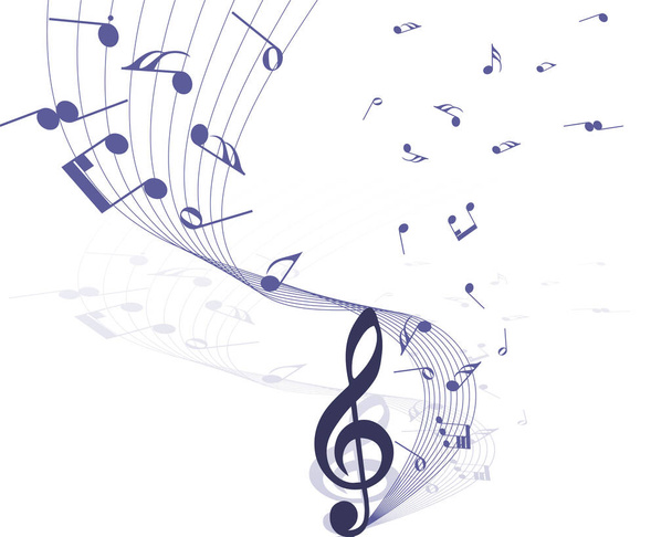 Diseño musical grunge abstracto. Banner grunge violeta en color Very Peri. Ilustración vectorial. - Vector, imagen
