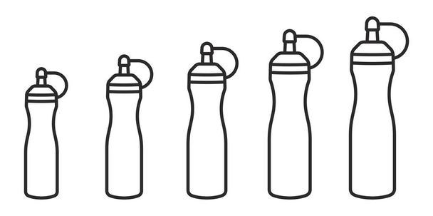 Набор бутылки кетчупа / горчицы выжать икону искусства линии бутылки для приложений и веб-сайтов - Вектор,изображение