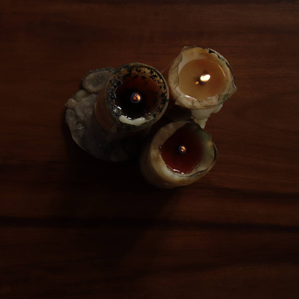 The light of the candle seen from above - Photo, Image