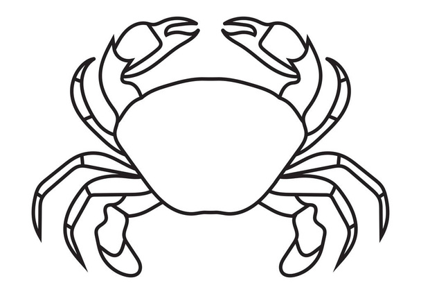 Crab sea animals flat color icon for apps or website - Vector, Image