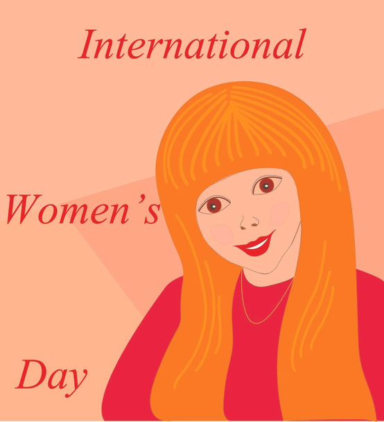 Tarjeta de vacaciones del Día Internacional de la Mujer - Vector, imagen