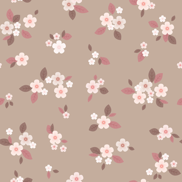 Floral seamless wallpaper.  - Vector, Imagen