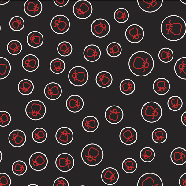 Γραμμή εικονίδιο Wonton απομονωμένη αδιάλειπτη μοτίβο σε μαύρο φόντο. Κινέζικο φαγητό. Διάνυσμα - Διάνυσμα, εικόνα