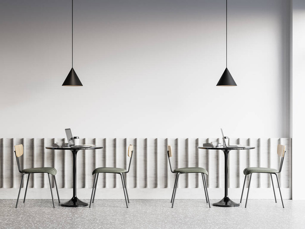 Интерьер Кафе Стена Mockup - 3d рендеринг, 3d иллюстрация  - Фото, изображение