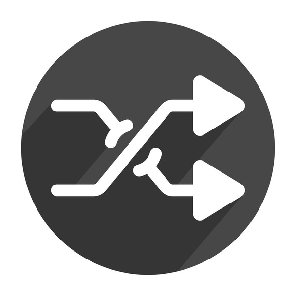 Shuffle playback or random playlist flat vector icon for apps and websites - Vector, Image