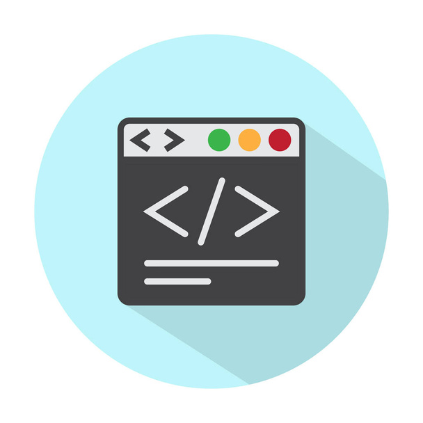Website development coding / HTML coding flat color icon for apps or web - Vector, Image