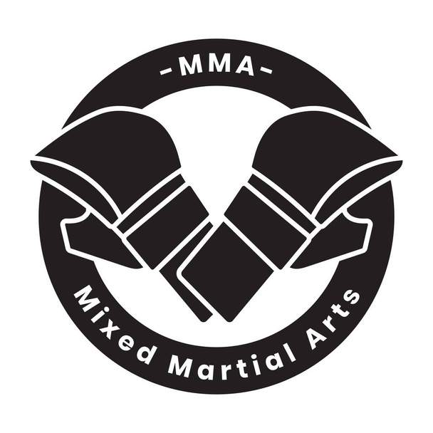 Artes Marciais Mistas ou logotipo do vetor MMA para aplicativos ou site - Vetor, Imagem
