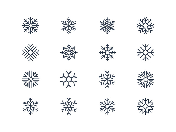 sneeuwvlok pictogrammen - Vector, afbeelding