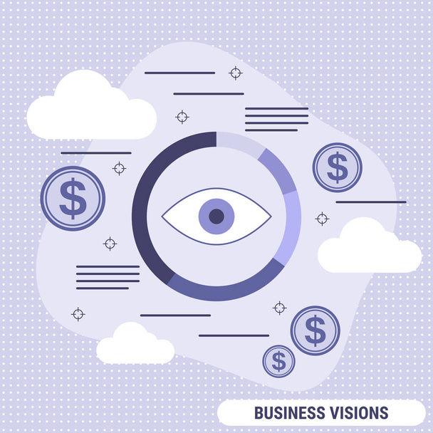 Business vision flat isometric vector concept illustration - Vettoriali, immagini