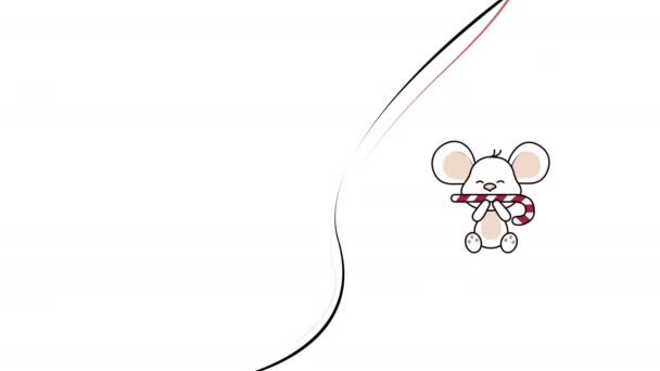 4k βίντεο του ποντικιού κινουμένων σχεδίων σε λευκό φόντο. - Πλάνα, βίντεο