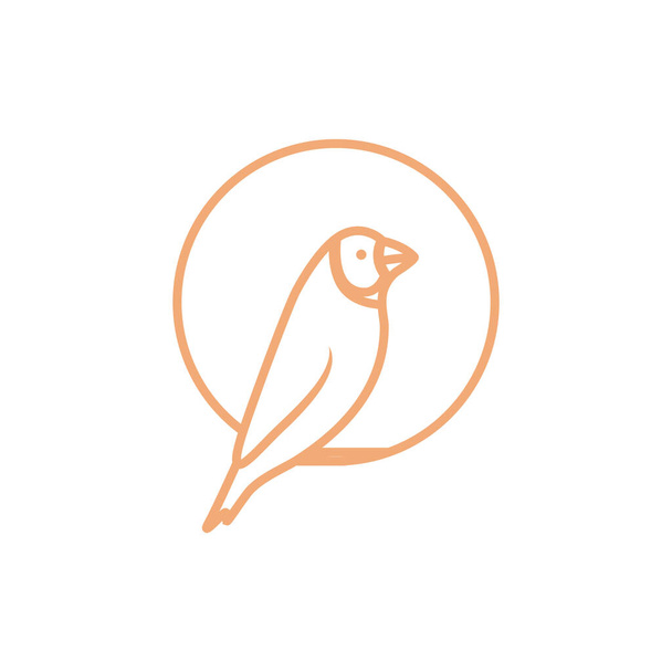 lijn cirkel met vogel mussen logo ontwerp, vector grafisch symbool pictogram illustratie creatief idee - Vector, afbeelding