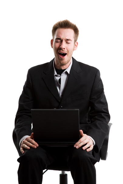 Yawning businessman - Фото, изображение