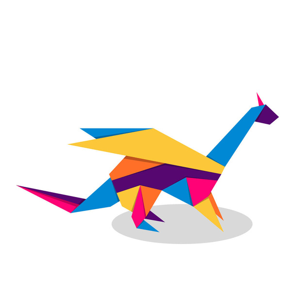 Дракон орігамі. Абстрактний яскравий дизайн логотипу дракона. Тваринне орігамі. Векторні ілюстрації
 - Вектор, зображення