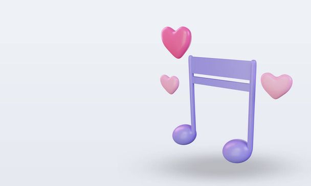 3d Sevgililer Günü Aşk Şarkıları simgesi doğru görünümü oluşturur - Fotoğraf, Görsel