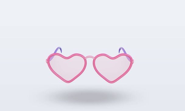 3d Valentine day Glasses icon rendering front view - Zdjęcie, obraz