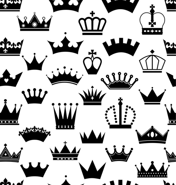 Seamless crowns pattern - Διάνυσμα, εικόνα