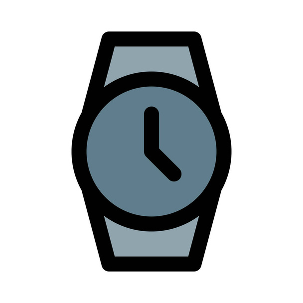 Αναλογικό στρογγυλό ρολόι χειρός που απομονώνεται σε λευκό φόντο - Διάνυσμα, εικόνα