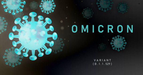 Omicron, een soort coronavirus. Omicron-stam SARS-CoV-2 - Foto, afbeelding