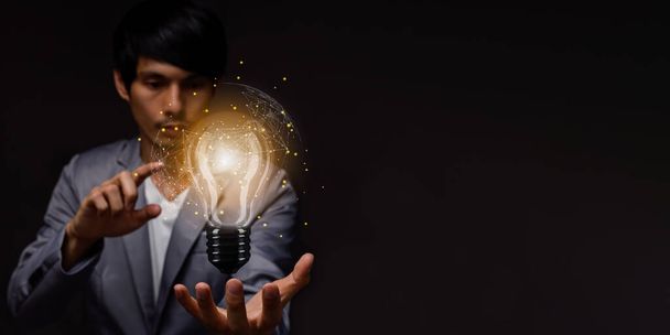 Light bulbs create new ideas - Foto, imagen
