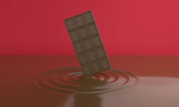 Čokoládový talíř typu 3DCG ilustrace - Fotografie, Obrázek