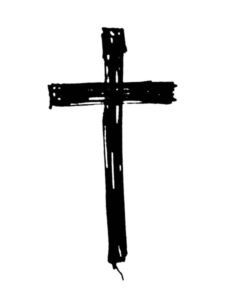 croix grunge noire dessinée à la main
. - Vecteur, image