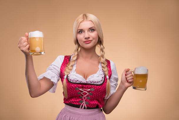 Young sexy blonde wearing dirndl - Foto, immagini
