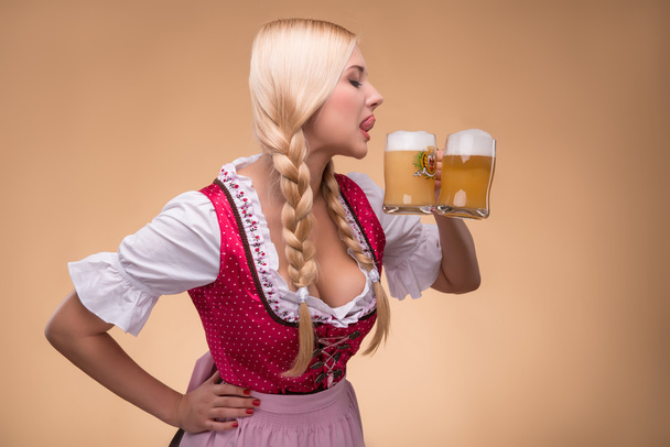 Young sexy blonde wearing dirndl - Photo, image