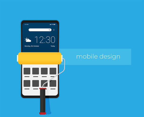 Mobile Application Interface flat vector - Vector, Image
