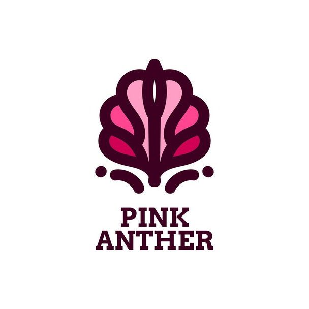 rosa Anther Blume Natur Logo Konzept Design Illustration - Vektor, Bild