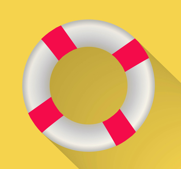 Lifebuoy icono plano con sombra largo.Ilustración vectorial
 - Vector, imagen