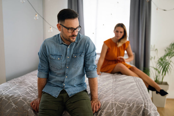 We have a problem. Frustrated young couple arguing and having marriage problems. Divorce conflict people concept - Photo, image