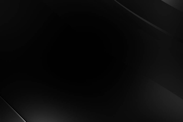 Black curvy pattern surface. 3d illustration. Abstract futuristic background. Minimalist geometric cover design. Warped black stripes. Luxury relief texture wallpaper. Elegant backdrop. - Fotó, kép