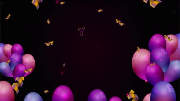 Feliz cumpleaños filmación de movimiento con globos - Metraje, vídeo
